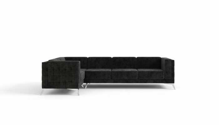 Chesterfield Narożnikowa kanapa L-Shape Material Design Couch Podkładka Siedziba Włókienniczy Sofa Narożnik Nowość