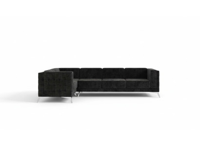 Chesterfield Narożnikowa kanapa L-Shape Material Design Couch Podkładka Siedziba Włókienniczy Sofa Narożnik Nowość