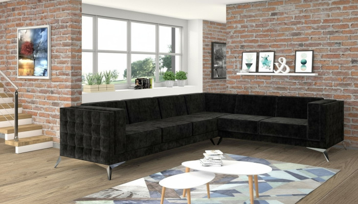 Narożnikowa kanapa Sofa Chesterfield Zestaw Tapicerowany Kanapa Żywy krajobraz L-shape Design Nowość