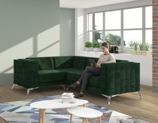 Narożnikowa kanapa Sofa w kształcie litery L Sofa Design Kanapy Podkładka Włókienniczy Nowoczesny Narożnik Ustawić Zielony