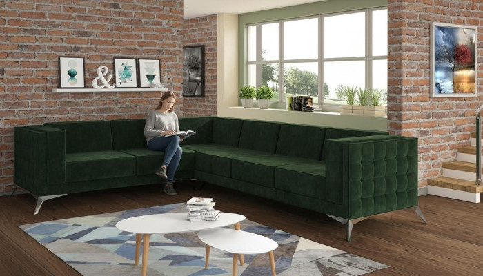 Materiał Kanapa w kształcie litery L Żywy krajobraz Narożnikowa kanapa Ustawić Design Nowoczesna Sofa Nowość
