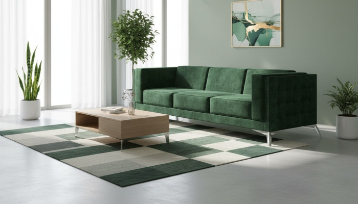 Kanapa trzyosobowa 3-miejscowa do siedzenia Podkładka Sofa Włókienniczy Materiał Chesterfield Couch Ustawić