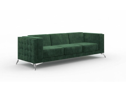 Kanapa trzyosobowa 3-miejscowa do siedzenia Podkładka Sofa Włókienniczy Materiał Chesterfield Couch Ustawić