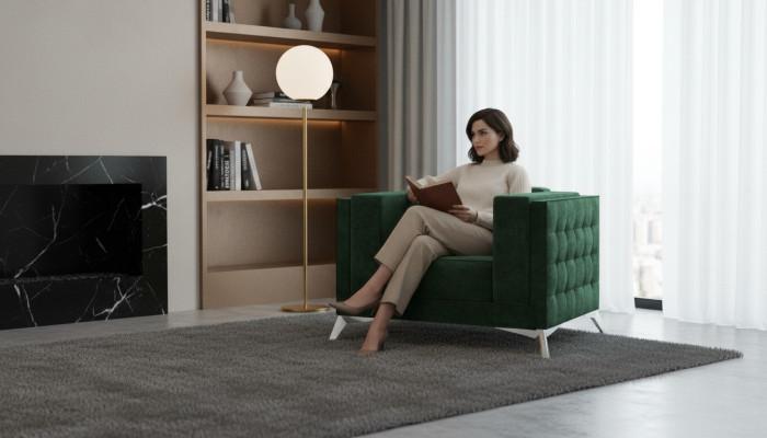 Chesterfield Fotel 1 miejsce siedzące Kanapy Podkładka Nowa TV Sofa Włókienniczy Materiał