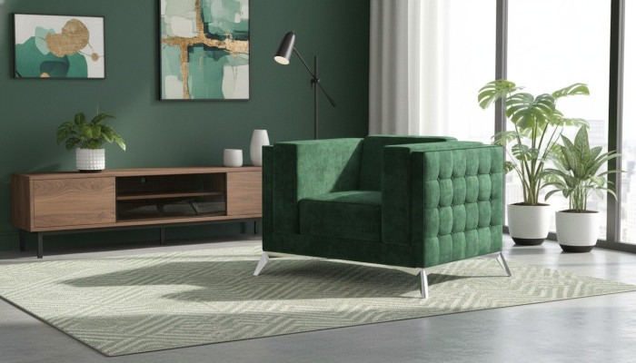 Chesterfield Fotel 1 miejsce siedzące Kanapy Podkładka Nowa TV Sofa Włókienniczy Materiał
