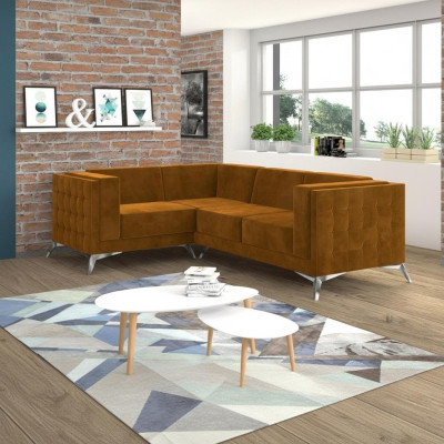Narożnikowa kanapa Designerska Sofa w kształcie litery L Podkładka Siedziba Ustawić Materiał Żywy krajobraz