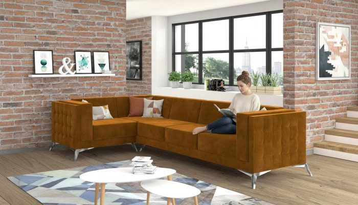 Sofa tekstylna Couch Żywy krajobraz Ustawić Design Nowoczesna Sofa Narożnikowa kanapa