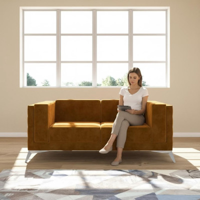 Dwumiejscowe 2 miejsce do siedzenia Chesterfield Podkładka Kanapa Materiał Kanapy Sofa Siedziba Ustawić