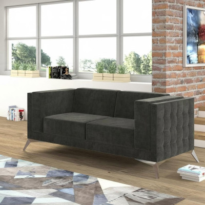 Chesterfield Couch Sofa Podkładka 2 miejsce do siedzenia Kanapy Siedziba Ustawić Sofy Szare Nowe