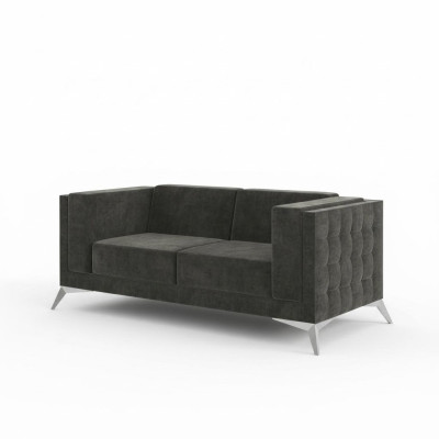 Chesterfield Couch Sofa Podkładka 2 miejsce do siedzenia Kanapy Siedziba Ustawić Sofy Szare Nowe