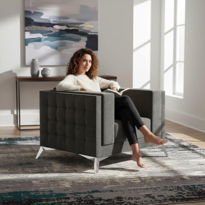 Chesterfield Fotel Couch 1 miejsce do siedzenia Kanapy Podkładka Nowa Sofa TV Włókienniczy
