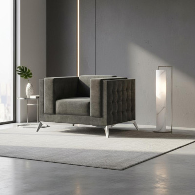 Chesterfield Fotel Couch 1 miejsce do siedzenia Kanapy Podkładka Nowa Sofa TV Włókienniczy