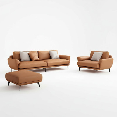 Zestaw sofowy 4+3+2 skórzana sofa kanapa Żywy krajobraz Ustawić Design Modern Sofa