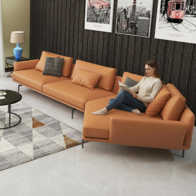Narożnikowa kanapa Kanapa Materiałowa w kształcie litery L Żywy krajobraz Ustawić Design Nowoczesna Sofa Trapezowa Nowość
