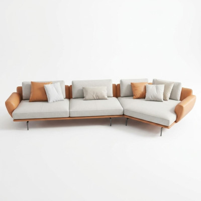 Narożnikowa kanapa Materiałowa kanapa w kształcie litery L Żywy krajobraz Ustawić Design Nowoczesna Sofa Nowe Sofy