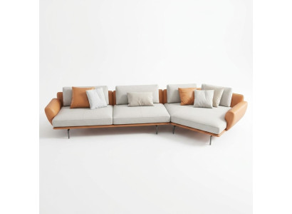 Narożnikowa kanapa Materiałowa kanapa w kształcie litery L Żywy krajobraz Ustawić Design Nowoczesna Sofa Nowe Sofy