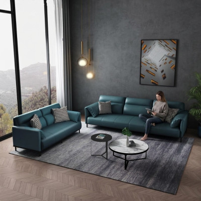 Sofa 3 miejsce do siedzenia Sofa skórzana Kanapa Żywy krajobraz Ustawić Design Modern Siedziba