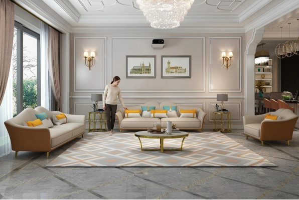 Luksusowy salon Ustawić Skórę Podkładkę Kanapy Materiał Zestaw sofowy 3+2+1 kpl