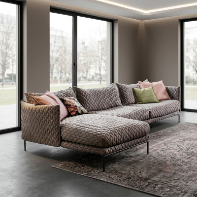 Narożnikowa kanapa Kanapa w kształcie litery L Żywy krajobraz Ustaw Design Sofa Modern Materiał Włókienniczy Nowość