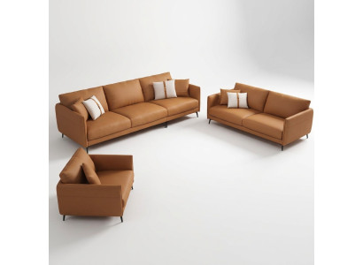 Zestaw sofowy 3+2+1 osobowa skórzana sofa kanapa Żywy krajobraz Ustawić Design Modern