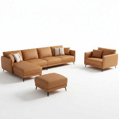 Żywy krajobraz Ustawić Design Nowoczesne Sofy Nowoczesna Narożnikowa kanapa Skórzana Sofa Kanapa Nowość
