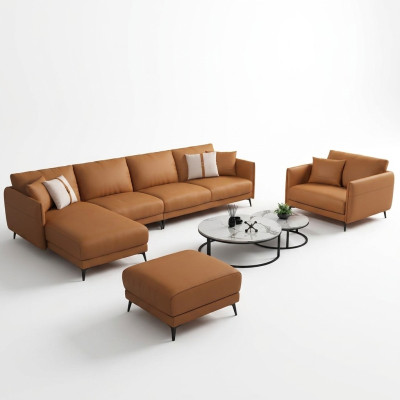 Narożnikowa kanapa + Fotel skórzana sofa kanapa Żywy krajobraz Ustawić Design Nowoczesna Sofa Siedziba
