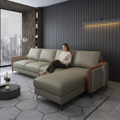 Siedziba skórzana sofa kanapa Żywy krajobraz Ustawić Design Nowoczesne sofy Narożnikowa kanapa w kształcie litery L