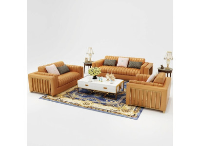 Luksusowa Sofa Skórzana Kanapa Żywy krajobraz Ustawić Design Nowoczesne Sofy Sofa 3+2+1 Nowość