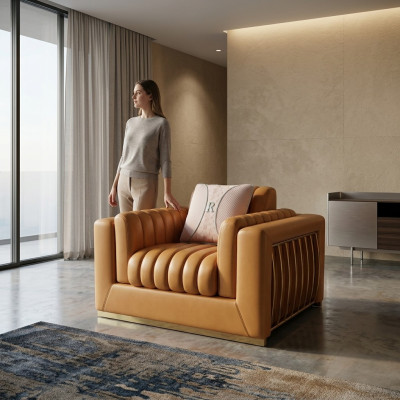 Fotel Design Couch Sofa Relaks Skóra Lounge Luksusowy Klub TV miejsce siedzące Podkładka