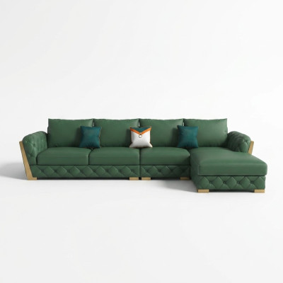 Narożnikowa kanapa Ustawić w kształcie litery L Nowoczesne sofy Kanapa Żywy krajobraz Skórzana Sofa Sofa