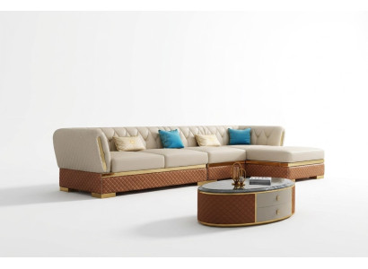 Narożnikowa kanapa skórzana sofa w kształcie litery L Żywy krajobraz Ustawić Design Nowoczesne sofy Narożnik