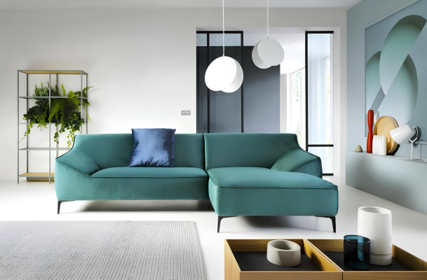 Design Narożnikowa kanapa Kształt L Nowoczesne Sofy Materiał Włókienniczy Kanapa Żywy krajobraz Sofa Aksamit