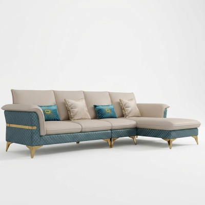 Design Narożnikowa kanapa Nowoczesne sofy w kształcie litery L Sofa skórzana Kanapa Żywy krajobraz Nowoczesna sofa