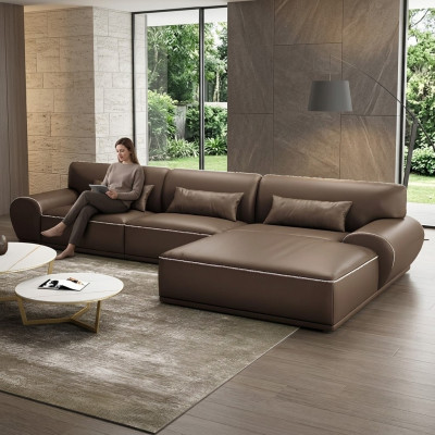 Design Narożnik Narożnikowa kanapa Nowoczesne sofy w kształcie litery L Sofa skórzana Żywy krajobraz Siedziba Sofa