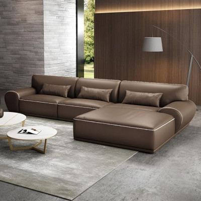 Design Narożnik Narożnikowa kanapa Nowoczesne sofy w kształcie litery L Sofa skórzana Żywy krajobraz Siedziba Sofa