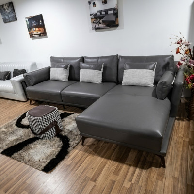 Narożnik Narożnikowa kanapa L-shape Żywy krajobraz Sofa Kanapa Podkładka Ustawić Materiał Skóra Sofy