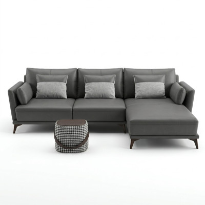Narożnik Narożnikowa kanapa L-shape Żywy krajobraz Sofa Kanapa Podkładka Ustawić Materiał Skóra Sofy
