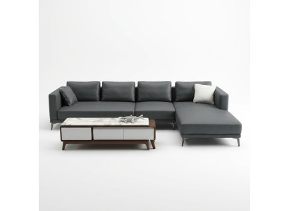 Narożnik Narożnikowa kanapa L-shape Żywy krajobraz Sofa Kanapa Podkładka Ustawić Materiał Sofy Skóra
