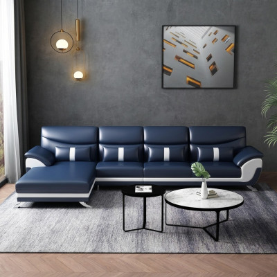Narożnik Narożnikowa kanapa L-shape Żywy krajobraz Sofa Kanapa Ustawić Podkładkę Materiał Sofy Skóra