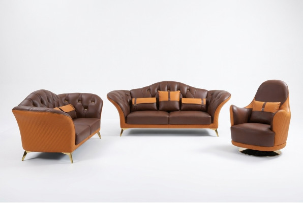 Zestaw sofowy 3+2+1 miejsce do siedzenia Żywy krajobraz Sofa Kanapa Podkładka Ustawić Sofę skórzaną