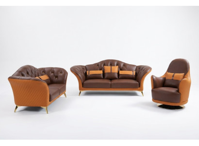 Zestaw sofowy 3+2+1 miejsce do siedzenia Żywy krajobraz Sofa Kanapa Podkładka Ustawić Sofę skórzaną