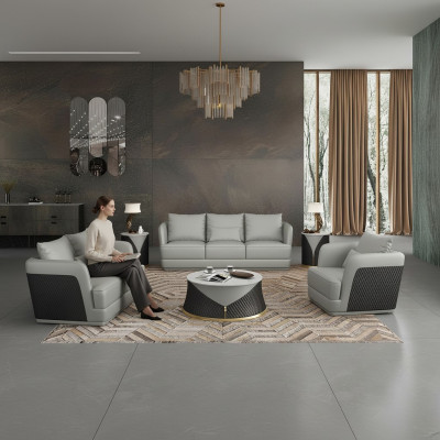 Zestaw sofowy 3+2 miejsce do siedzenia Żywy krajobraz Sofa Kanapa Podkładka Ustawić Sofa skórzana Nowość