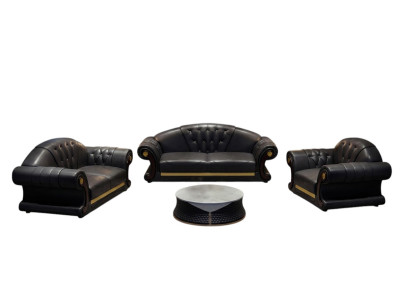 Klasyczna Sofa Chesterfield Sofa Podkładka Ustawić Trzyosobową Skórę 3 miejsce do siedzenia