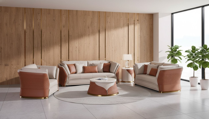 Żywy krajobraz Sofa Podkładka Zestaw sofowy 3+2+1 miejsce do siedzenia Stolik stolik kawowy