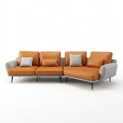Narożnikowa kanapa L-shape Żywy krajobraz Sofa Kanapa Podkładka Narożnik Ustawić Skórzana Sofa Grupa