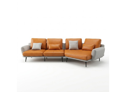 Narożnikowa kanapa L-shape Żywy krajobraz Sofa Kanapa Podkładka Narożnik Ustawić Skórzana Sofa Grupa