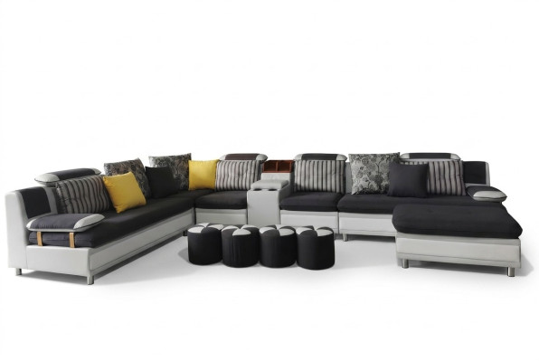Narożnikowa kanapa Kształt U Żywy krajobraz Sofa Couch Podkładka Narożnik Ustawić Materiał Sofy Nowość