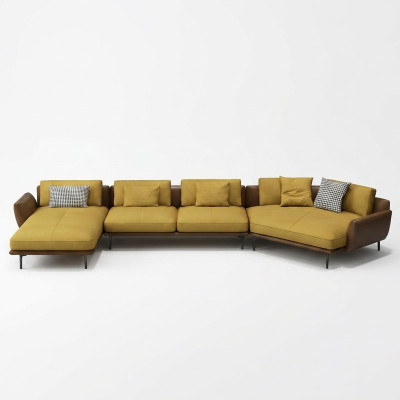 Narożnikowa kanapa L-shape Żywy krajobraz Sofa Couch Podkładka Narożnik Ustawić Skóra Sofy Nowość