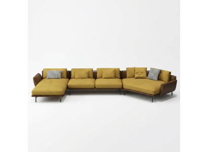 Narożnikowa kanapa L-shape Żywy krajobraz Sofa Couch Podkładka Narożnik Ustawić Skóra Sofy Nowość