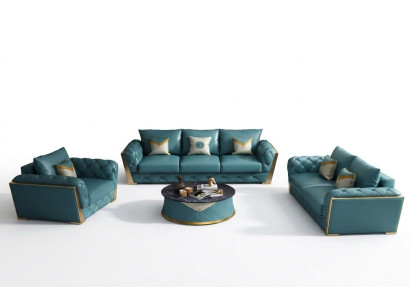 Zestaw sofowy 3+2 miejsce do siedzenia Żywy krajobraz Sofa Couch Podkładka Ustawić Sofy Skóra